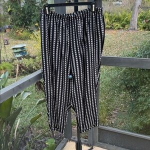 Vintage studio loose fitting floral Striped Women's pants trousers